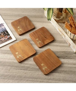 High Quality Round Wooden Eco-Friendly Customizable Thickness Classic Style <b>Coaster</b> <b>Table</b> Mat with Accessories - Product Image 4