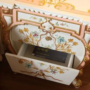 Hot Sale Luxury Classic Gold Carving Bedroom Set Upholstered Bed Frame Elegant Royal Furniture for Hotel Design High Quality - Product Image 5