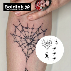Adesivo per tatuaggio temporaneo a forma di ragnatela, impermeabile, Dark Art, per uomini e donne, tatuaggio finto realistico a lunga durata con insetti per il corpo - Product Image 4