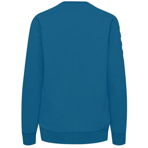 Crew Neck <b>Pullover</b> Sweatshirt Solid Color Knitted Regular Fit Unisex Casual Wear Autumn Blue Long Sleeve - Product Image 2