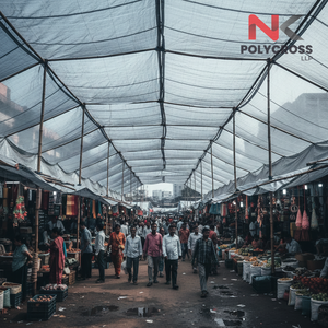 ผ้าใบคลุมตลาดเกรดอุตสาหกรรม ผ้าใบคลุมตลาดกันน้ำสำหรับงานหนัก สำหรับคลุมแผงขายของกลางแจ้ง ใช้ในเชิงพาณิชย์ - Product Image 6