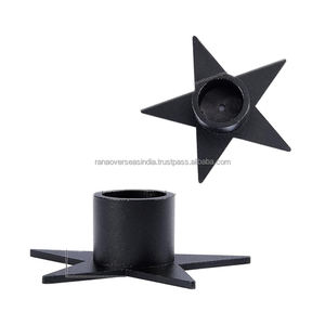 Porte-bougie conique noir pentagramme pièce maîtresse élégante pour les décorations de mariage et d'anniversaire à la maison à des prix abordables - Product Image 2