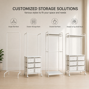 Made in Taiwan Height and Width Adjustable Double Rod Garment Rack Heavy Duty Clothes Rack for Home Dorm - Product Image 5