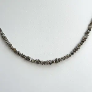 Necklace Jewelry Natural Grey Diamond Rough Uncut Chips Beads Necklace Latest Fashion Gemstone Beaded Necklace Wholesale Price