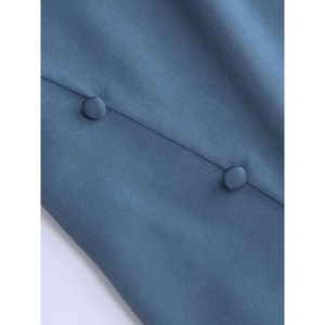 Vestido midi de satén con cuello vuelto y abertura lateral para mujer - Product Image 4