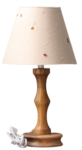 Handcrafted Wooden <b>Table</b> Lamp with Hemp Fiber and Grass Flower Petals Exuding Elegant Light Shade - Product Image 1