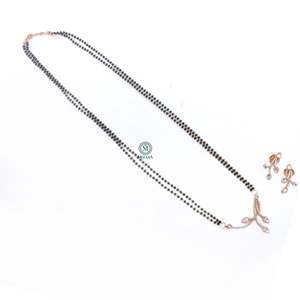 Sharvi American Diamond Gold Plated Zircon Mangalsutra Set for Wedding & Festival - Product Image 4