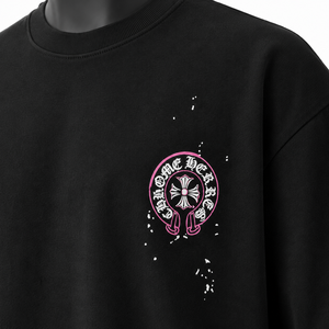 T-shirt noir surdimensionné pour homme, logo minimaliste sur la poitrine, streetwear, hip hop, coton, coupe ample, décontracté, t-shirt d'été - Product Image 6