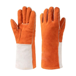 Gants de soudage en cuir de vachette pleine fleur, résistants à l'abrasion, à la chaleur et aux flammes, durables, pour la construction et le barbecue - Product Image 1