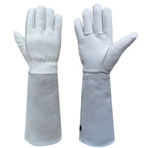 Gants d'apiculture blancs durables en cuir de mouton, longs, pour apiculteurs - Product Image 2