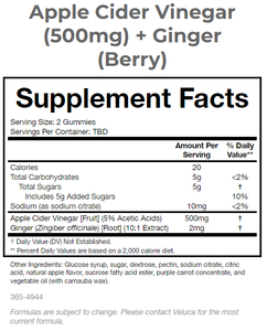 Distribuidor Mayorista Vende Gomitas de Vinagre de Sidra de Manzana + Jengibre (Berry) de 500 mg, Veganas, Sin OGM, Aptas para Alérgicos, en Venta - Product Image 4