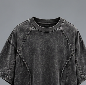 T-shirt rose uni surdimensionné pour homme, manches courtes, col rond, design superposé, style streetwear - Product Image 2