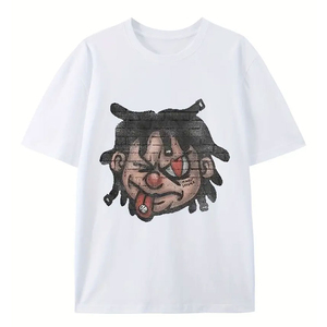 เสื้อยืดฮิปฮอปผู้ชายผ้าฝ้าย 100% คุณภาพสูง เป็นมิตรกับสิ่งแวดล้อม ผลิตแบบ OEM ODM ขายส่ง พร้อมบริการสกรีนลายด้านหน้าแบบถัก - Product Image 1