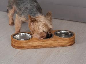 Comedero Elevado para Mascotas de Acero Inoxidable con Soporte de Madera, Juego de Comederos para Perros/Gatos al por Mayor - Product Image 2