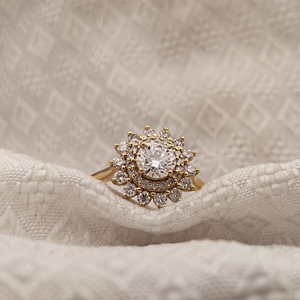 แหวนเพชรสีขาวสำหรับผู้หญิงแหวนเพชรสำหรับงานแต่งงานแหวนเพชรสีทอง14K สำหรับงานหมั้นในห้องปฏิบัติการ - Product Image 5