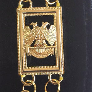 สร้อยคอทองคำและสีดำพร้อมพวงมาลัยลายดอกไม้ สร้อยคอเมสันรอยัลอาร์ช สร้อยคอเมสันแบบสั่งทำพิเศษ สร้อยคอเมสันดีไซน์คุณภาพสูง - Product Image 2