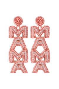 Pendientes colgantes de cuentas de semillas MAMA, joyería con cuentas de diamantes de imitación, regalo para mamá de la India, pendientes hechos a mano para mujeres y niñas - Product Image 6