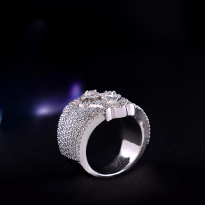 Moissanite Iced Out Mens Signet <b>Ring</b> Hip Hop Luxury Statement <b>Ring</b> <b>Crown</b> Design Bold Streetwear Jewelry - Product Image 3