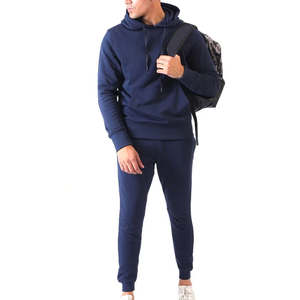 Survêtement pour homme en coton 100% avec capuche, style streetwear décontracté, pour le sport, la gym et le fitness, en molleton technique, taille élastique - Product Image 1