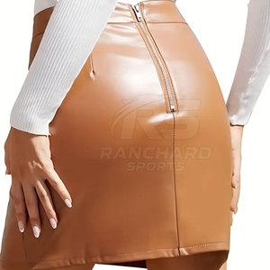 Women Genuine Leather Casual High Waist Pencil Midi Skirt Elegant Stylish Trend Outfit - Product Image 2
