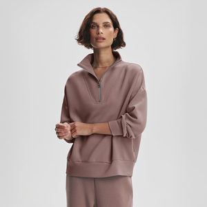 Sudadera de mujer de talla grande con estampado de invierno, media cremallera, manga larga, estilo oversize, estilo High Street - Product Image 1