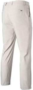 Men's Beige Cotton <b>Canvas</b> Straight Fit Trousers Mid Waist Button Fly Smart Casual Autumn Breathable Anti-Wrinkle Knitted Fabric - Product Image 2