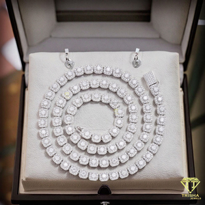 Collar de cadena de tenis geométrico con eslabones de piedra estilo cojín y engaste brillante, joyería elegante para mujer, para compradores mayoristas - Product Image 2