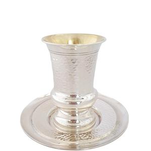 Ensemble de gobelets à vin Kiddush en nickel plaqué avec motif marbré au design unique, style moderne, durable, écologique, couleur personnalisable - Product Image 5