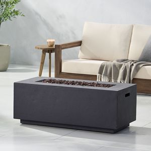 Brasero rectangulaire extérieur au propane en béton MgO de 40 000 BTU, gris clair de 40 po - Couvercle de réservoir non inclus - Product Image 3