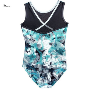 Justaucorps de gymnastique pour femmes adultes Relevo, imprimé par sublimation, en spandex et polyester, sans manches, combinaison en maille, tenue de danse pour l'entraînement - Product Image 3