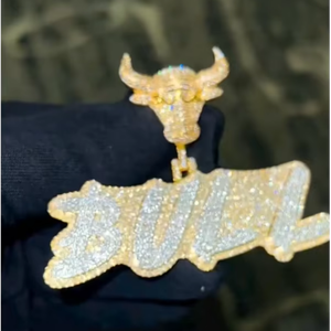 จี้เพชรโมอิสซาไนต์รูปตัวอักษรฮิปฮอป เงินแท้ 925 ประดับเพชร VVS แบบ Iced Out จี้โมอิสซาไนต์สั่งทำพิเศษ - Product Image 1