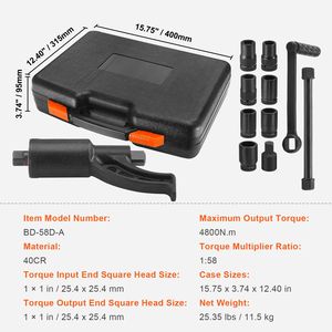 "1 Inch Drive Heavy Duty Torque <b>Multiplier</b> Wrench Set 1:58 4800N.m Lug Nut Remover" - Product Image 6