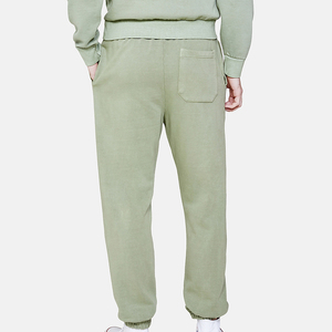 Pantalon de survêtement pour homme, vert olive, taille élastique, cordon de serrage, poches latérales, pantalon en molleton tricoté décontracté, vêtements d'automne - Product Image 2