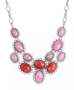 Collana con Pietra Acrilica Ovale Rosa |   2028 - Product Image 1