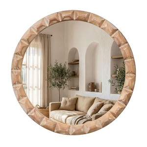 Espejo de Pared Artesanal de Madera de Acacia al por Mayor - Product Image 4