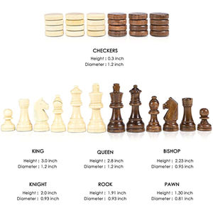 Jeu d'échecs en bois artisanal de luxe, ensemble pliable 2-en-1 d'échecs et de dames de haute qualité, jeu d'échecs Staunton standard de tournoi - Product Image 4