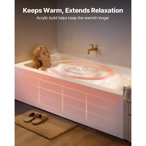 Vasca da Bagno Contemporanea in Acrilico 54" X 30" con Comfort per Immersione e Ampio Foro di Scarico a Destra con Troppopieno - Product Image 3
