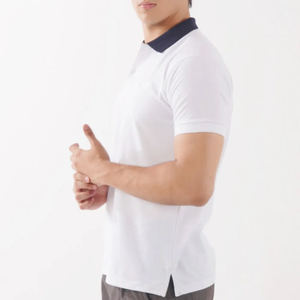 Camisa de Hombre de Alta Calidad, Diseño Casual, Tejido de Punto, Secado Rápido, Color Sólido, con Bordado Frontal, Tallas Grandes - Product Image 6