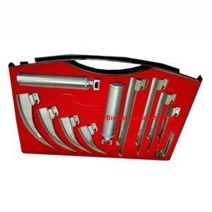 Wholesale Bisons International BI-00400 Manual Macintosh Miller Laryngoscope Set Fiber <b>Optic</b> LED Airway Intubation Kit Stainless - Product Image 1
