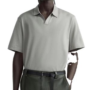 2025 verano hombres Casual manga corta para Polo camiseta de alta calidad logotipo personalizado al por mayor patrón sólido barato para usar - Product Image 1