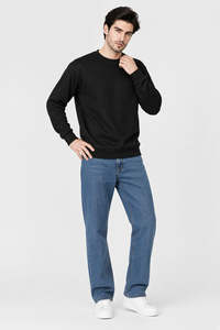 OEM Men's <b>Black</b> <b>Crew</b> <b>Neck</b> <b>Sweatshirt</b> Regular Fit Solid Casual Pullover Long Sleeve <b>Sweatshirt</b> Heated And Comfortable <b>Sweatshirt</b> - Product Image 5