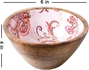Cuencos decorativos de madera natural con diseño de flores, forma redonda superior, juegos para el hogar y fiestas de boda - Product Image 2