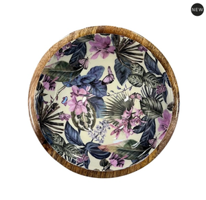 Tazón de Servir de Madera Natural de Alta Calidad con Diseño Tropical Esmaltado, Vajilla de Diseño Novedoso, Tazón para Servir en Fiestas - Product Image 3