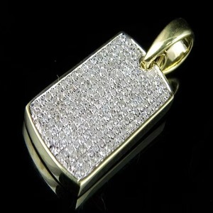 Pendentif de luxe en argent 925 plaqué or 18 carats avec moissanite taille brillant rond micro-pavé, pour homme, à porter au quotidien - Product Image 4