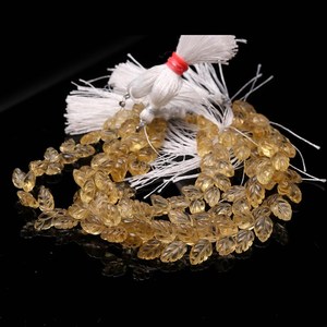 Cuentas de citrino natural talladas en forma de hoja de 10-11 mm, cuentas de piedras preciosas de citrino talladas a mano en forma de hoja, cuentas sueltas para la fabricación de joyería. - Product Image 3