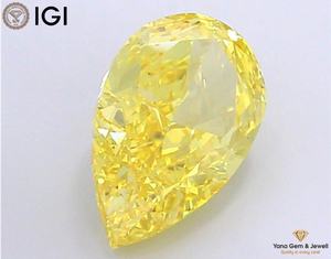 Chef-d'œuvre pour bague 5,00 CARAT Certifié IGI Couleur Jaune Vif Fantaisie Clarté VVS2 Coupe Poire Diamant de laboratoire cultivé en CVD - Product Image 5
