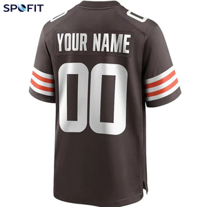 Maillot de football américain respirant 100 % polyester en maille, impression par transfert thermique, manches courtes, personnalisable avec nom, numéro et logo, vente en gros pour adultes - Product Image 5