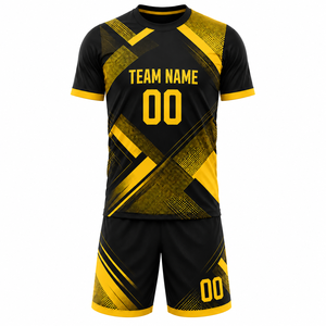 Two Piece Football Kit Men Solid Colour Fitness Sportswear Quick Dry Soccer Jersey Set Custom Team Training Uniform Workout Suit - Product Image 1