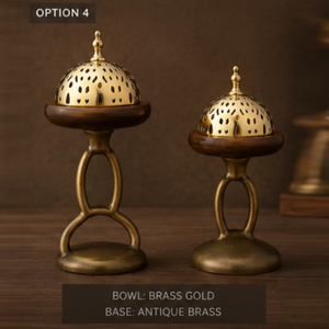 Elegante Juego de Quemadores de Incienso de Metal con Intrincadas Cúpulas Plateadas, Acabado en Cobre Antiguo, el Toque Moderno Perfecto para la Decoración del Hogar - Product Image 5