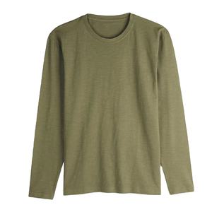 Camiseta Lisa de Manga Larga para Hombre, al por Mayor, Tejido de Algodón Transpirable, Cuello Redondo, Logotipo Personalizado, Alta Calidad - Product Image 1